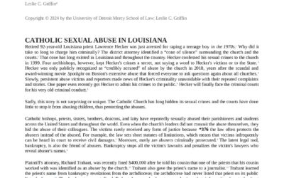 CATHOLIC SEXUAL ABUSE IN LOUISIANA